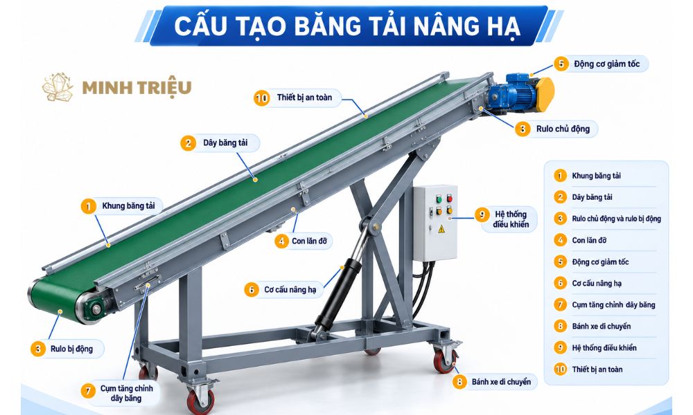 băng tải nâng hạ